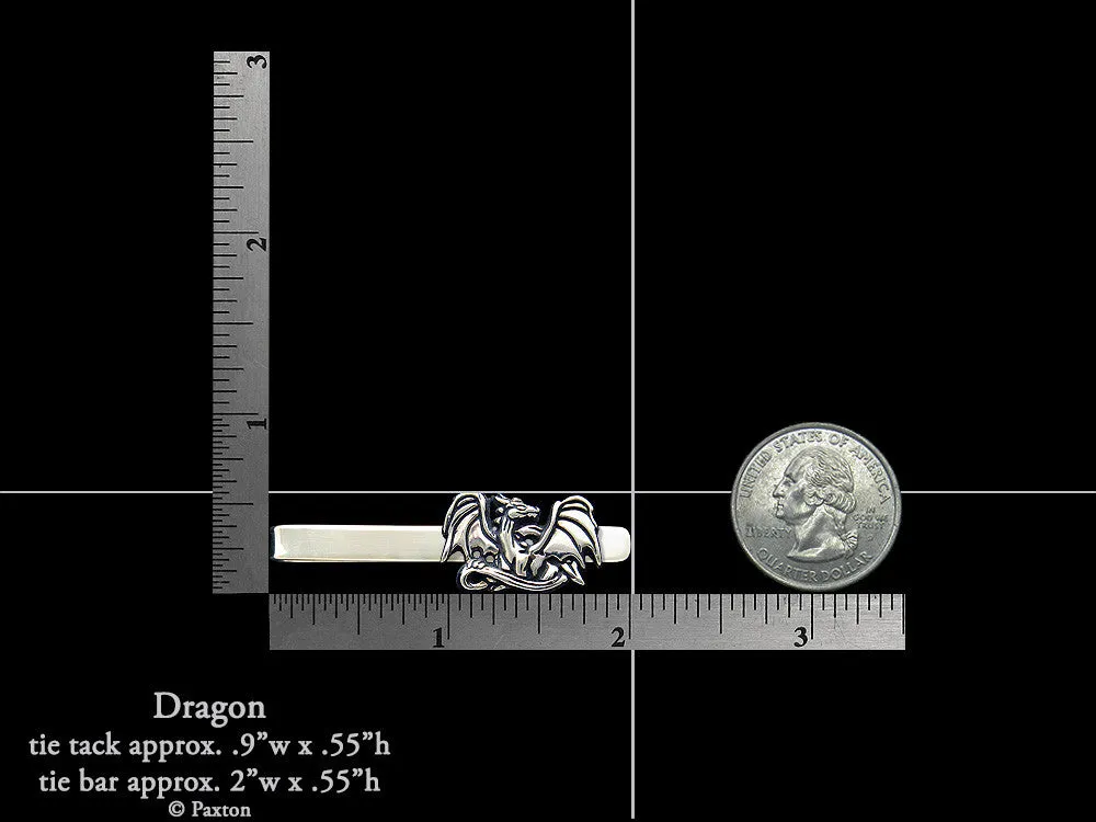 Dragon Tie Tack or Dragon Tie Bar / Tie Clip Sterling Silver