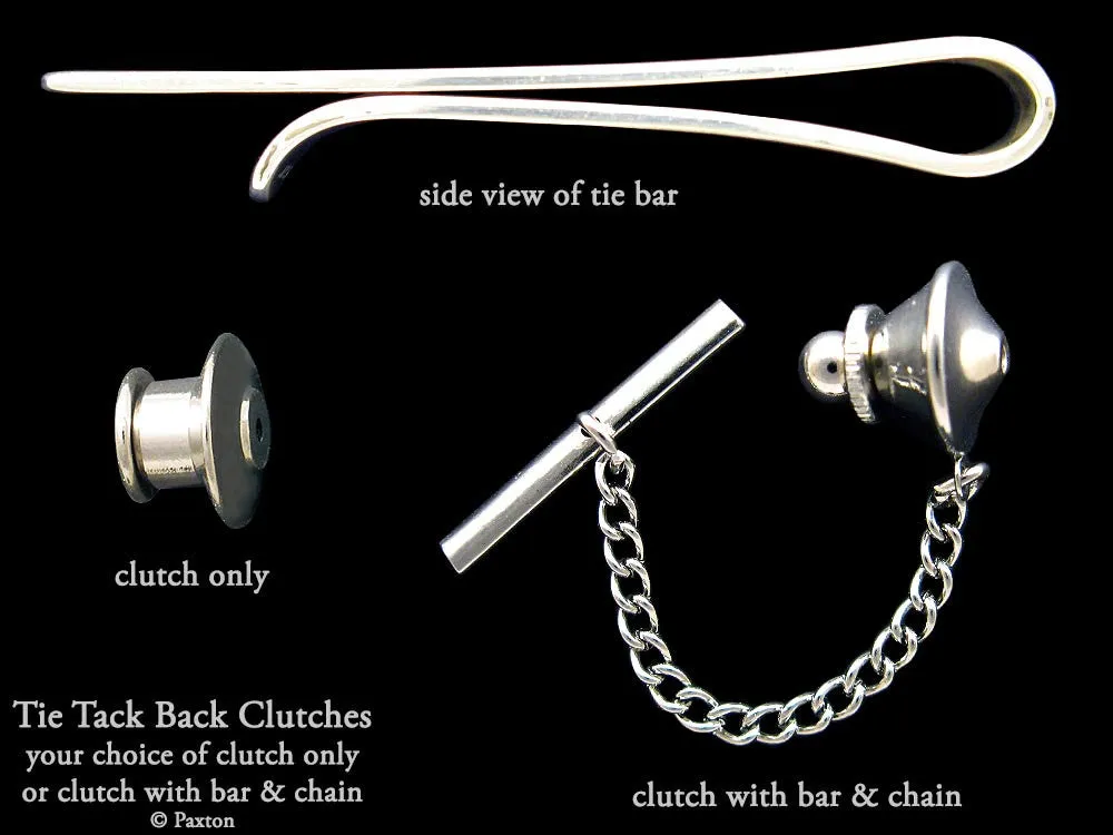 Elephnat Head Tie Tack or Elephant Head Tie Bar / Tie Clip Sterling Silver