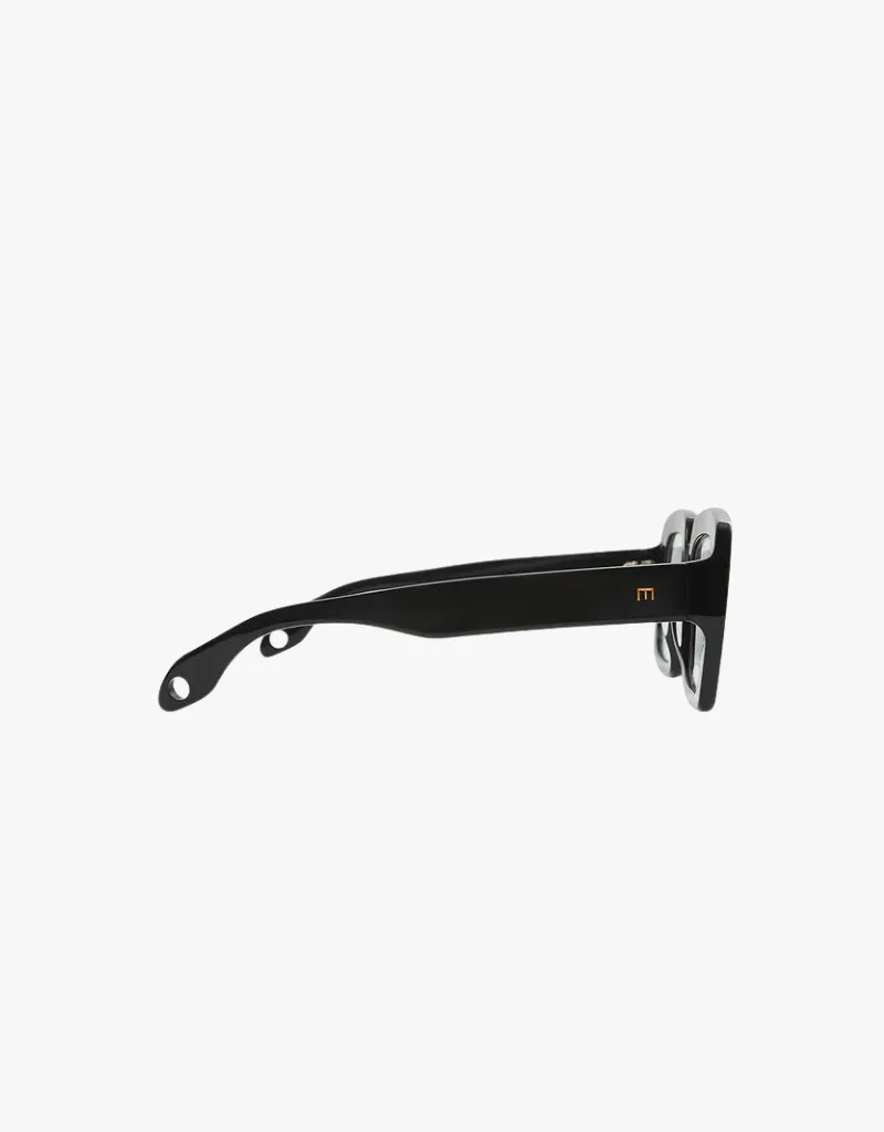 Elisa Johnson Maya Sunglasses in Gloss Black