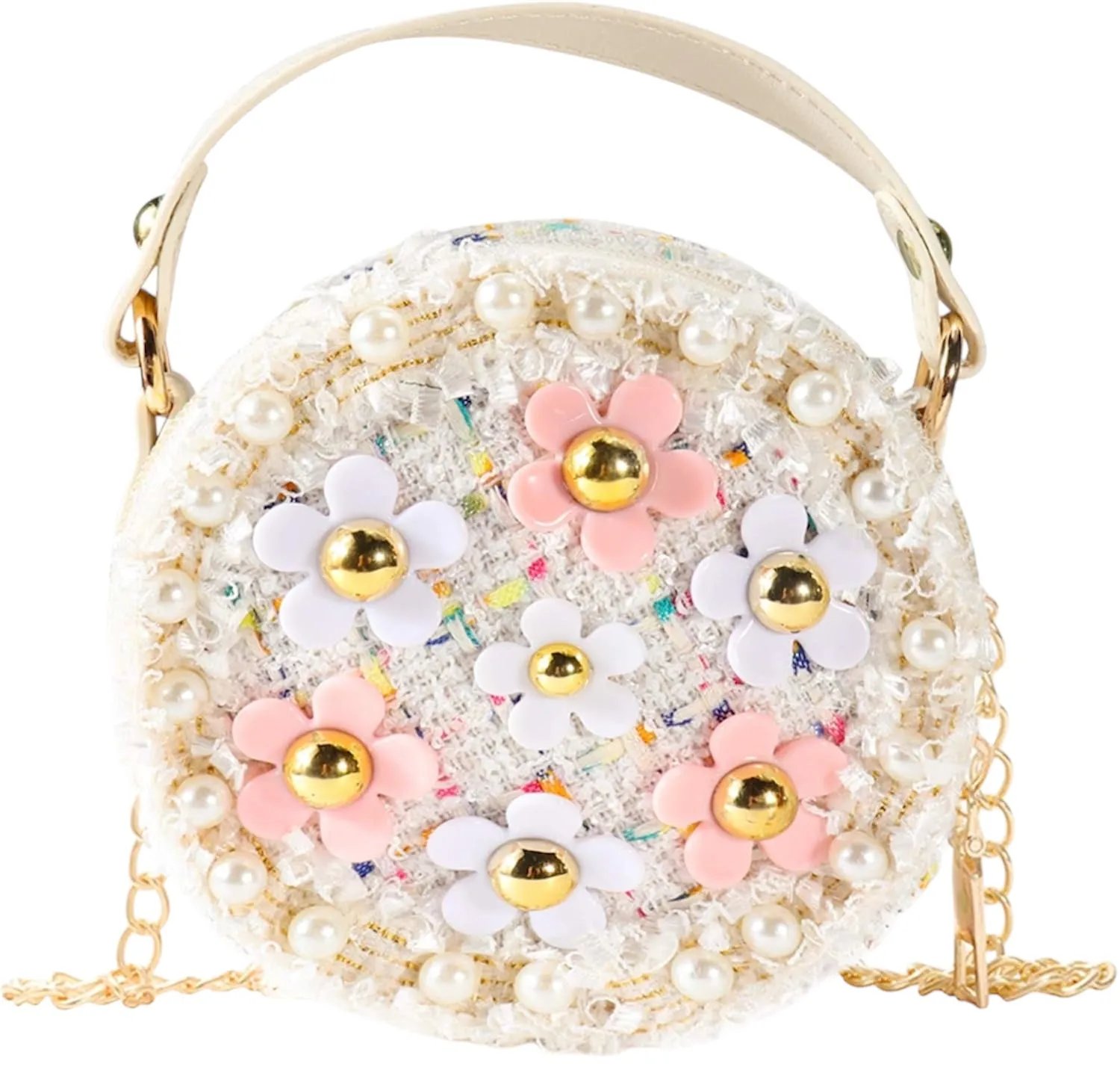 Embellished Floral Circle Bag