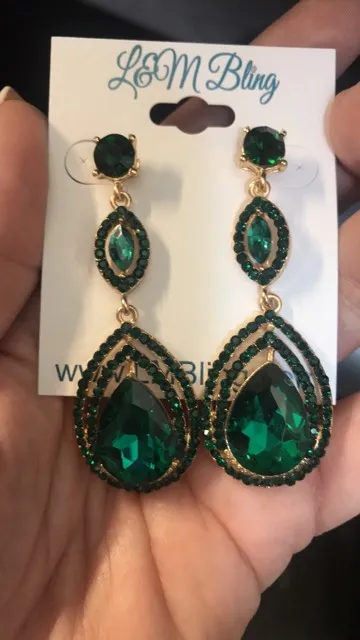 Emerald Double Teardrop Earrings | 332425