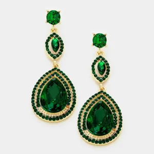 Emerald Double Teardrop Earrings | 332425