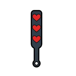 Enamel Pin: Heart Paddle - Black/Red