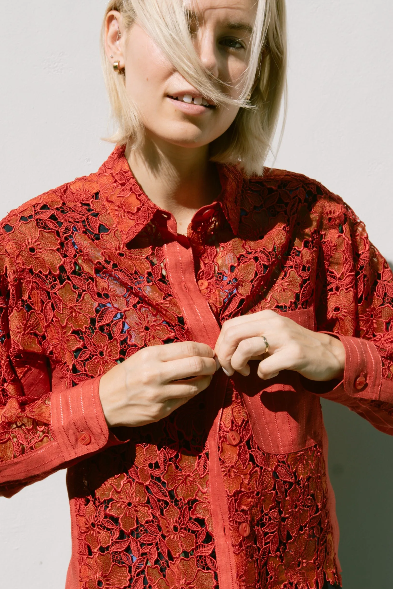 Engine Red Organza Olivia Jacket