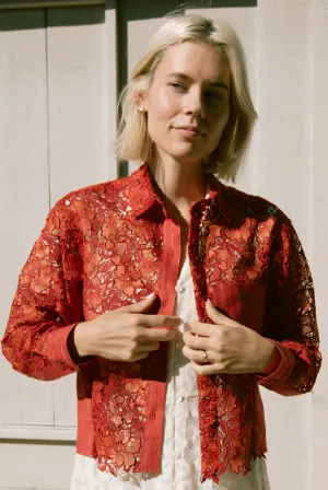 Engine Red Organza Olivia Jacket