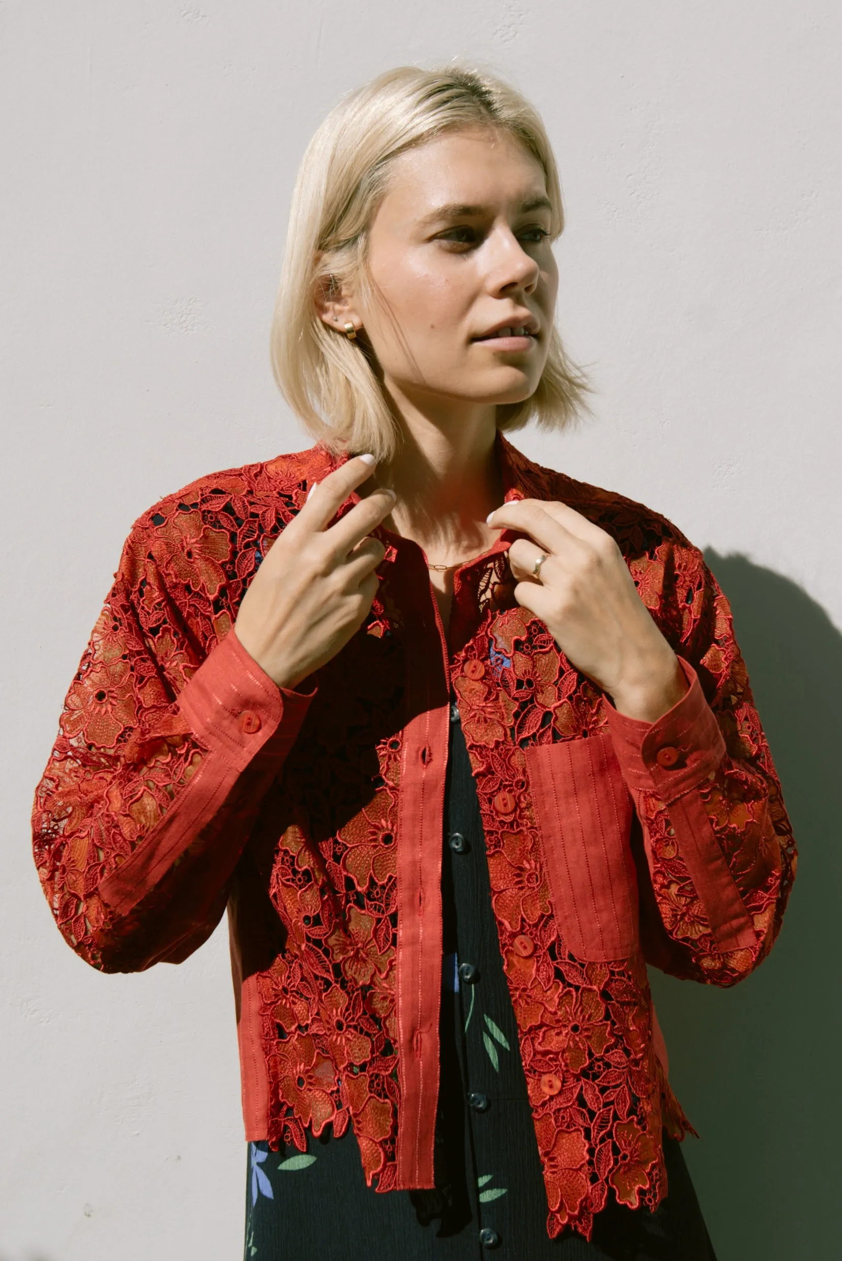 Engine Red Organza Olivia Jacket