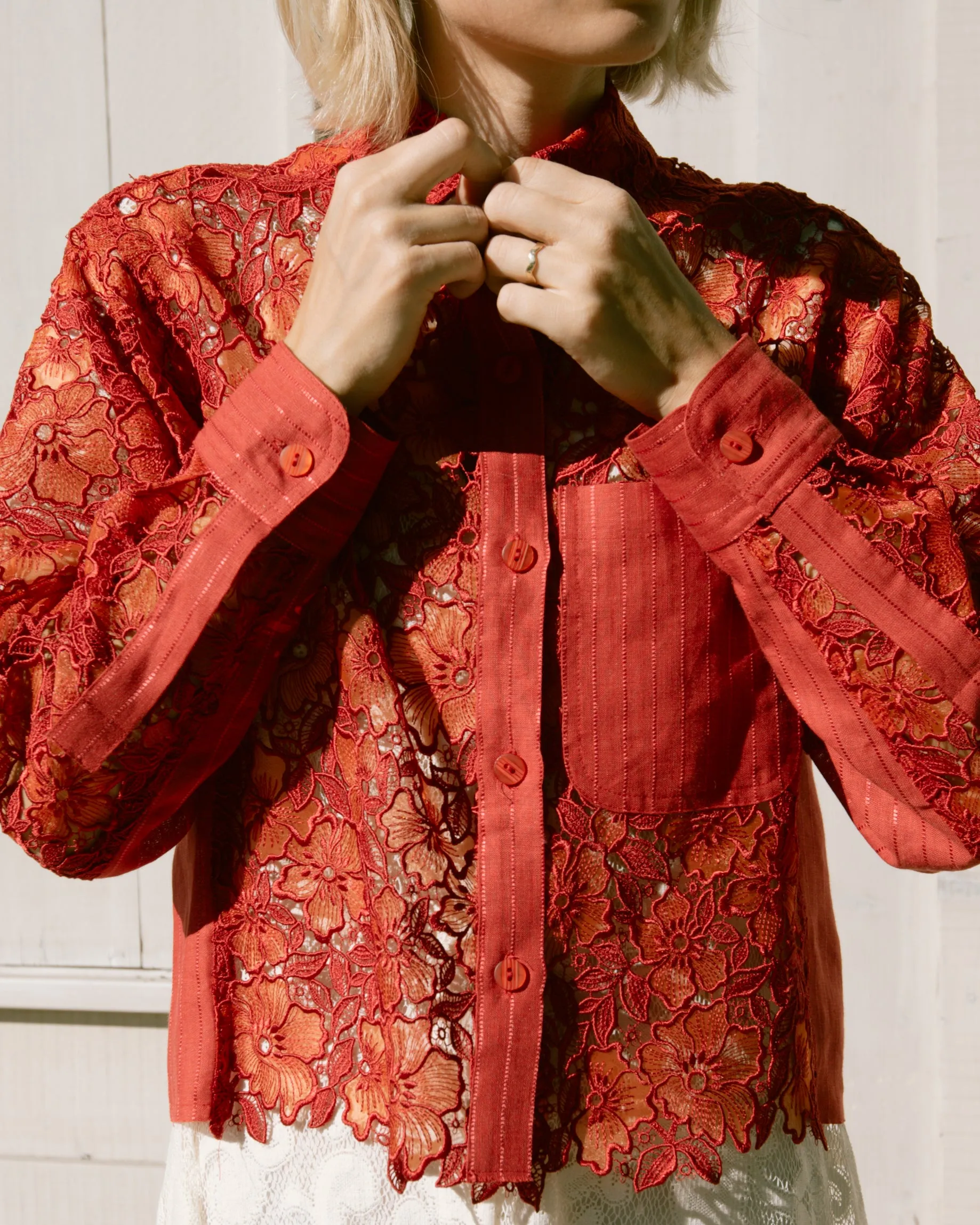 Engine Red Organza Olivia Jacket