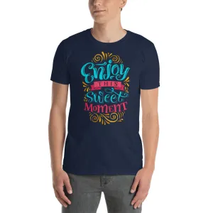 Enjoy This Sweet Moment T Shirt in Navy Blue Color for Men
