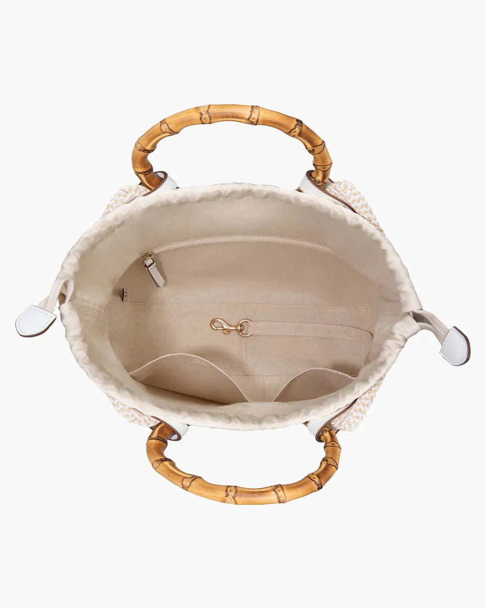 Eric Javits My Way Straw Bag in White Mix