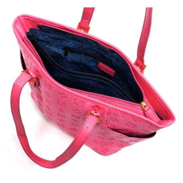 ES black signature satchel pockets woman handbag satchel bag purse  tote embosse