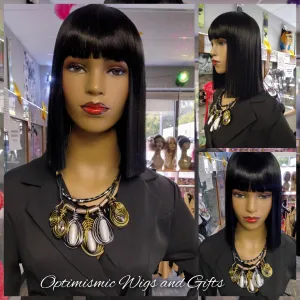 Fashion black synthetic glueless Bob Wig $59 Optimismic Wigs and Gifts Shop St Paul MN 55118
