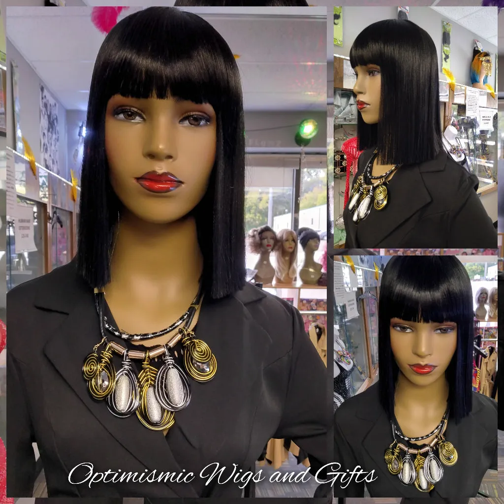 Fashion black synthetic glueless Bob Wig $59 Optimismic Wigs and Gifts Shop St Paul MN 55118