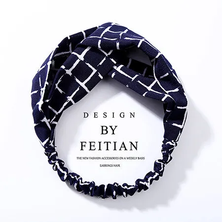 Fashion Plaid Knot Headband Turban