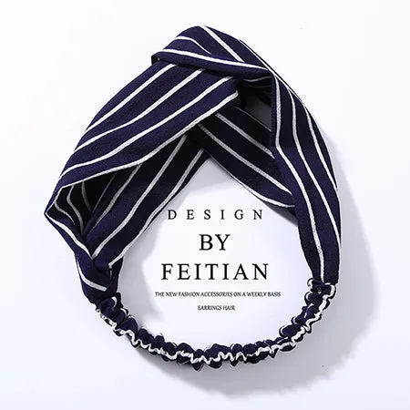 Fashion Plaid Knot Headband Turban