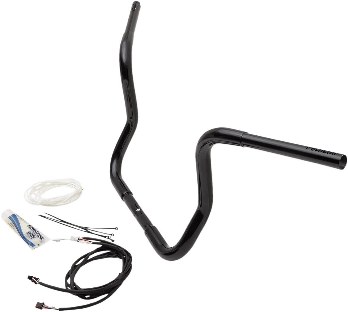 Fat Baggers, Inc. 909512-B 1-1/4in. EZ Install Handlebar Kit with Round Top Handlebars - Gloss Black