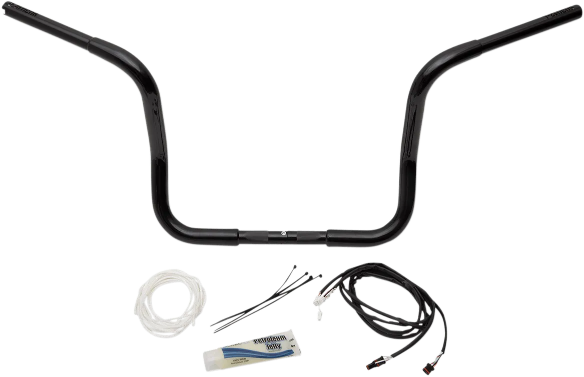 Fat Baggers, Inc. 909512-B 1-1/4in. EZ Install Handlebar Kit with Round Top Handlebars - Gloss Black