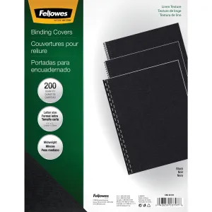 Fellowes Expressions™ Linen Presentation Covers - Letter, Black, 200 pack