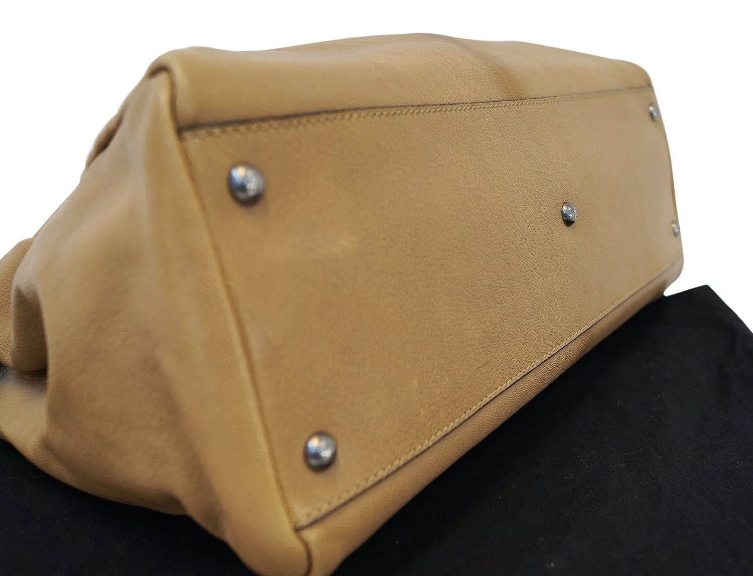 FENDI Brown Ombre Leather Peekaboo Large Satchel Bag