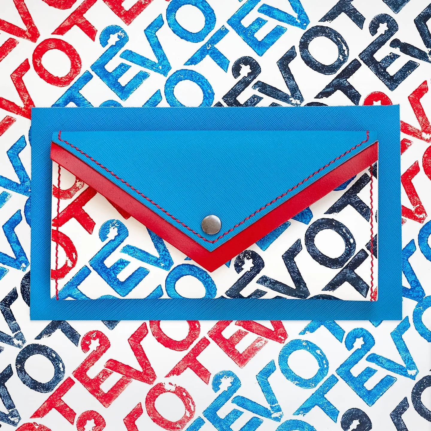 Flatlander   Beenanza VOTE Clutch (featuring original block print by Beenanza Design)