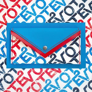 Flatlander   Beenanza VOTE Clutch (featuring original block print by Beenanza Design)