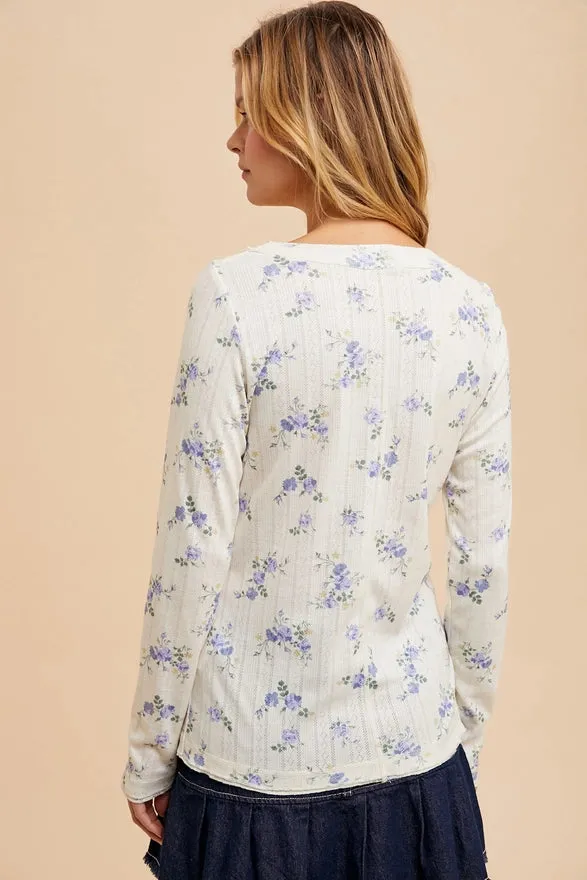 Floral Angie Top - Blue