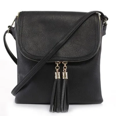 Fold-over Two Compartment Crossbody Purse - 3 Colors