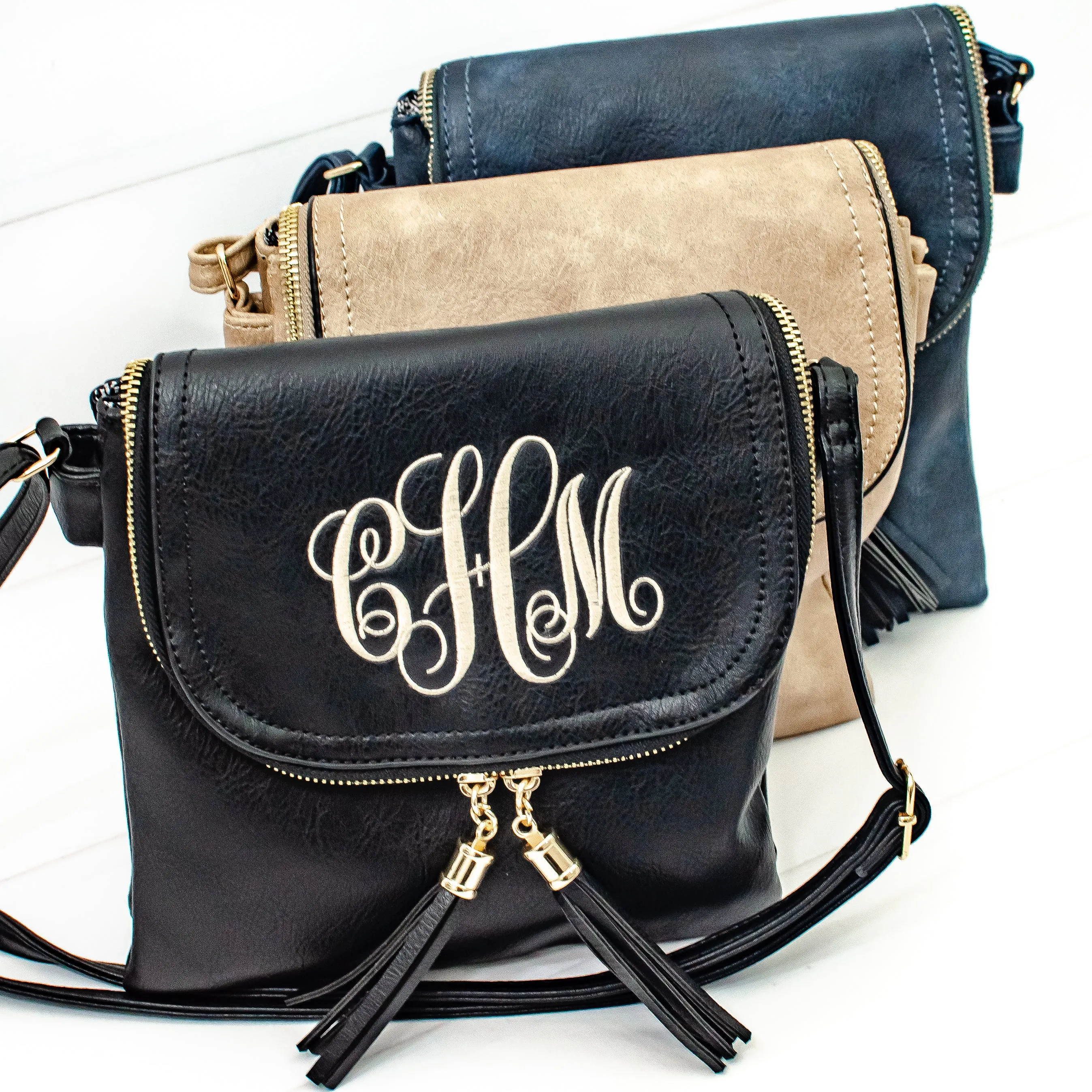 Fold-over Two Compartment Crossbody Purse - 3 Colors