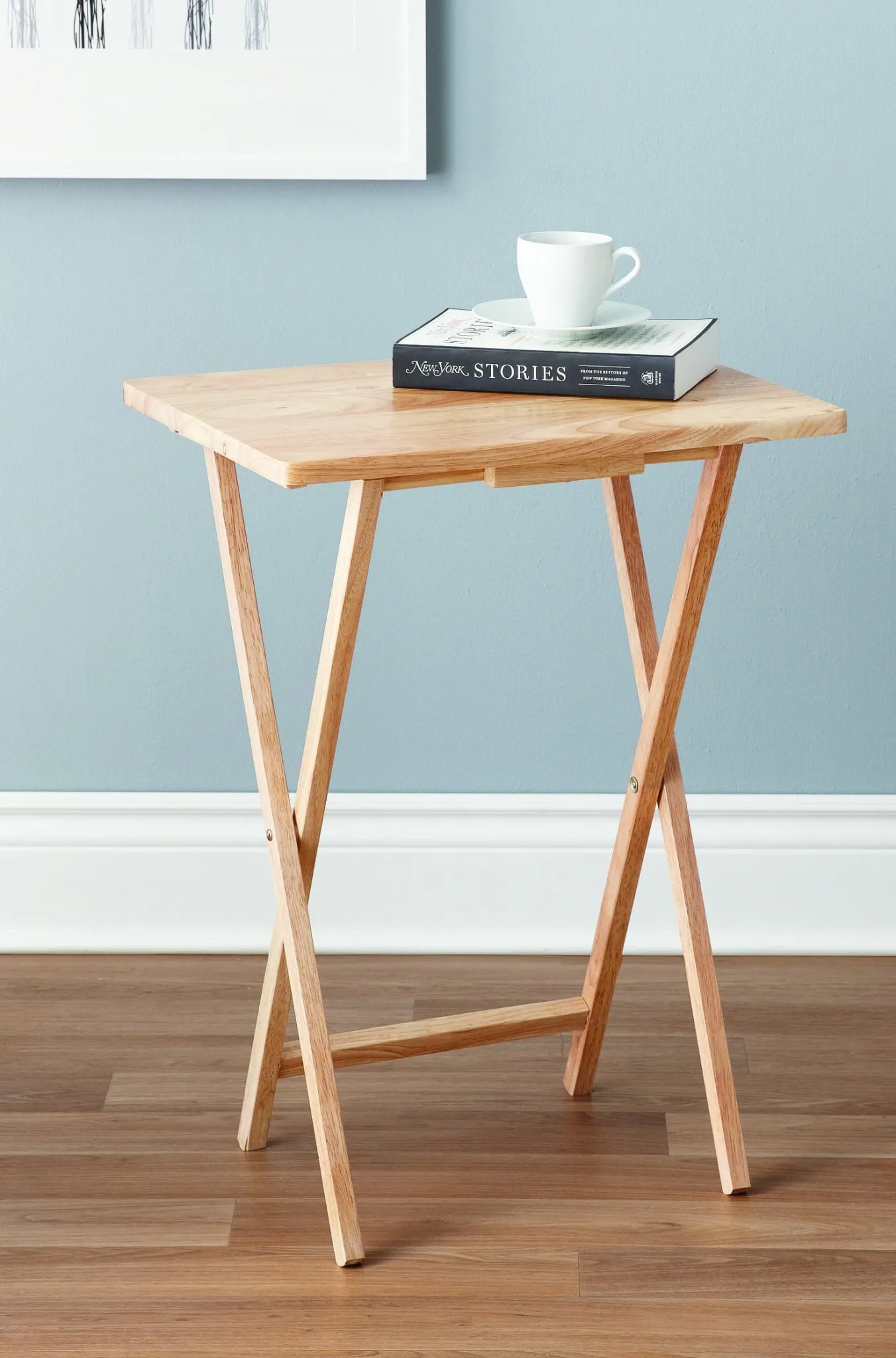 Folding TV Tray Table Natural 19 x 15 x 26 Inch Free Shipping