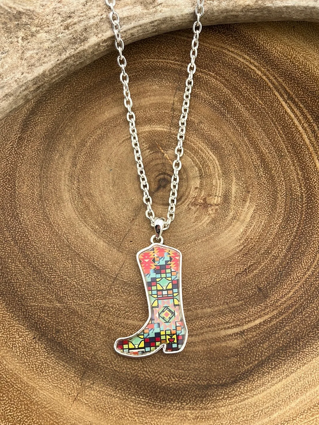 Franklin Fashion Aztec Boot Necklace & Fish Hook Earrings