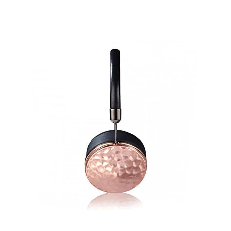 Frends Taylor Black Leather Over-the-Ear Headphones Bundle - Hammered Rose Gold