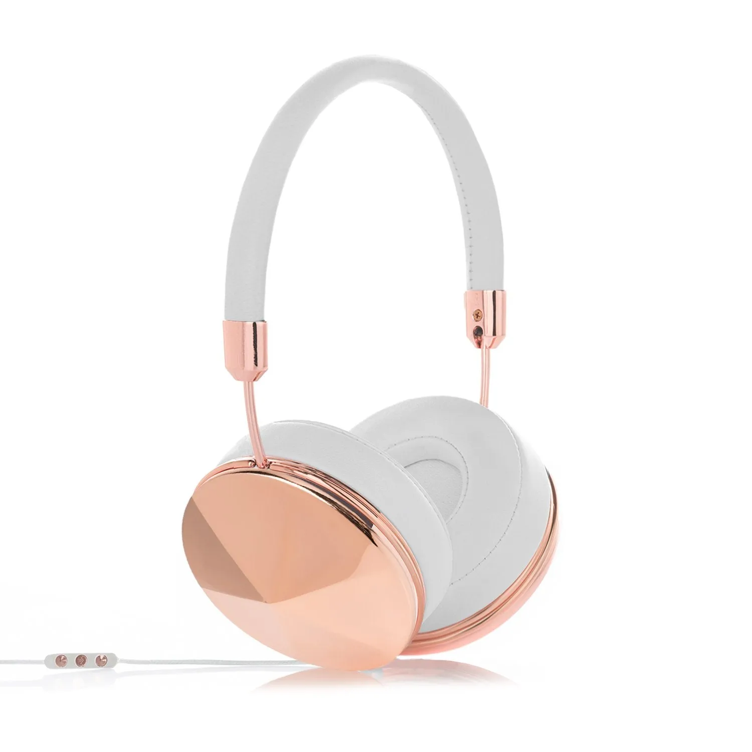 Frends Taylor White Leather Over-the-Ear Headphones Bundle - Fibonacci Black