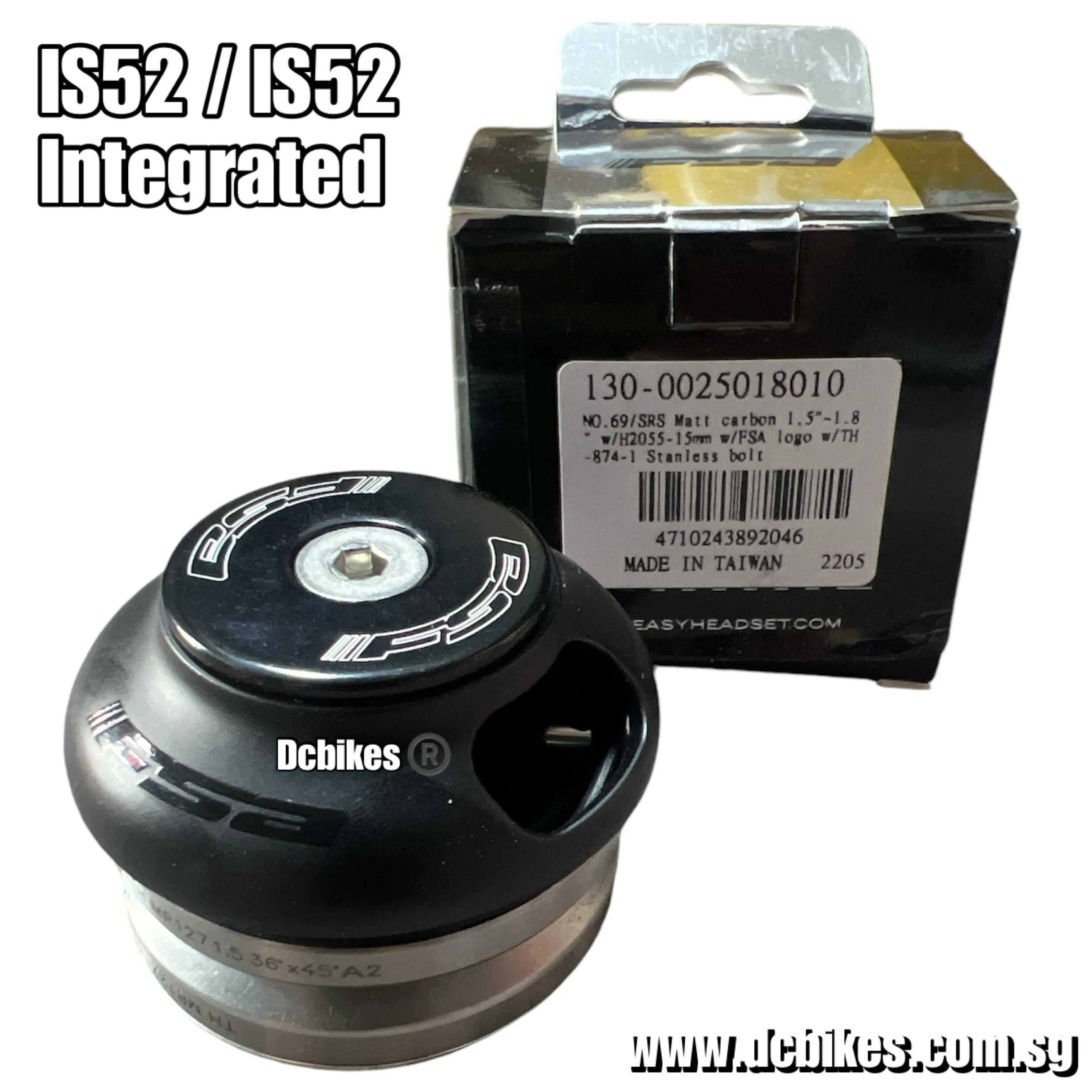 FSA Is52 | Is52 Internal Routing 52mm SRS (Simple Cable Routing) - Tapered 1.5 Integrated Headset - IS52/28.6 | IS52/40