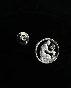 Germany - Woman Planting Oak Tree Cut Coin Pin