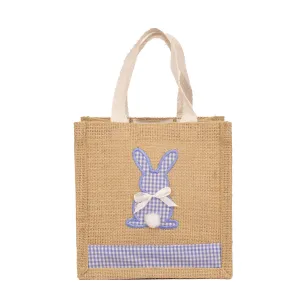 Gingham Bunny Petite Gift Tote in Blue