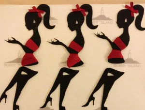 GIRL/LADY  SITTING SILHOUETTE CUTTER SET
