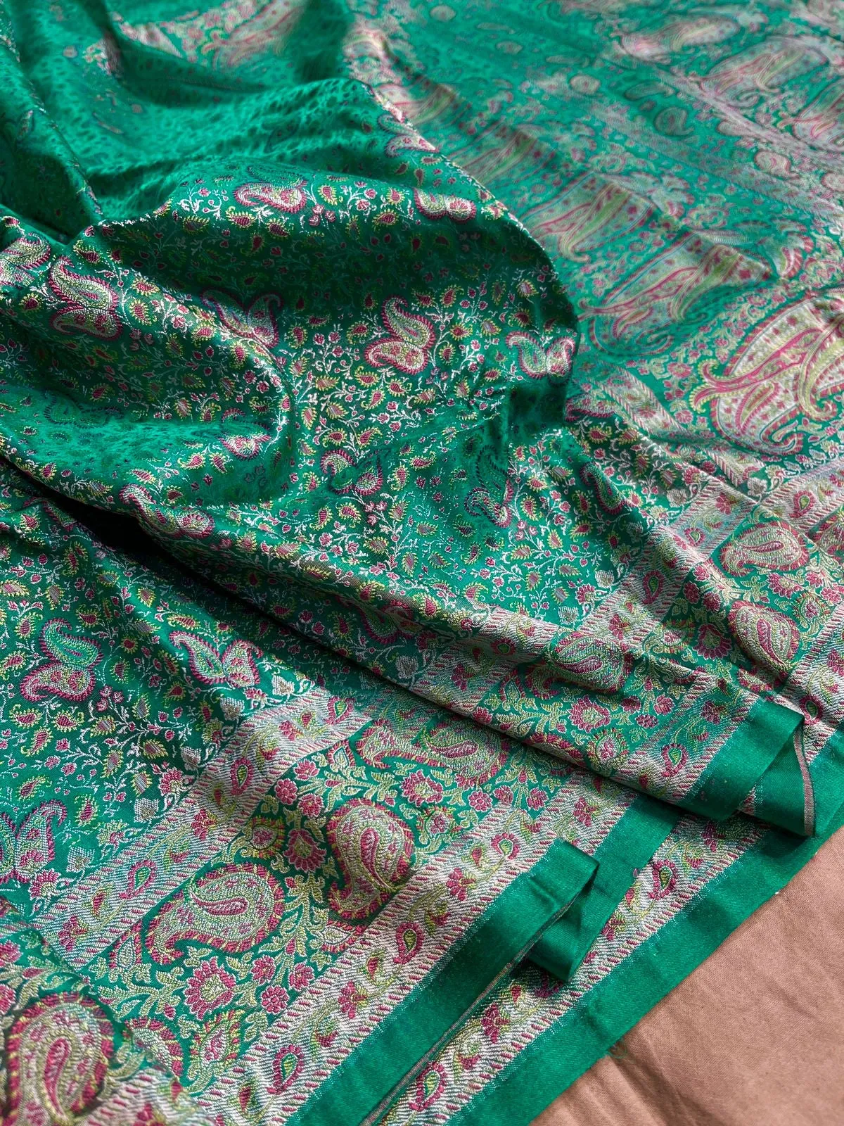 Gold Zari Banarasi Silk Saree with heavy pallu