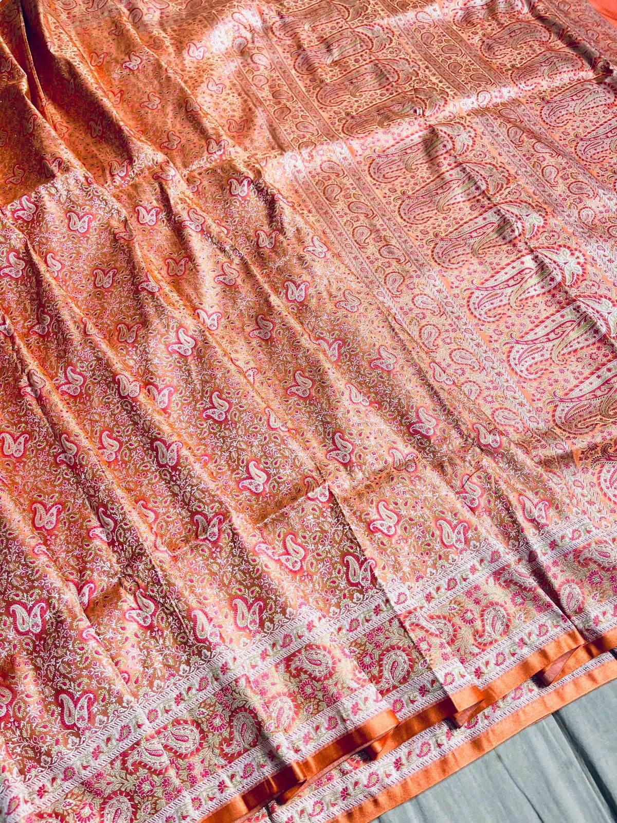 Gold Zari Banarasi Silk Saree with heavy pallu