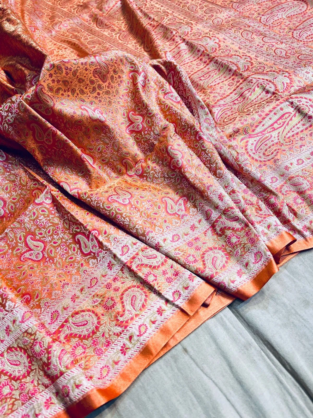 Gold Zari Banarasi Silk Saree with heavy pallu