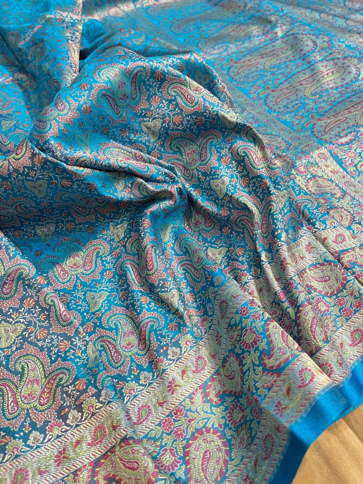 Gold Zari Banarasi Silk Saree with heavy pallu