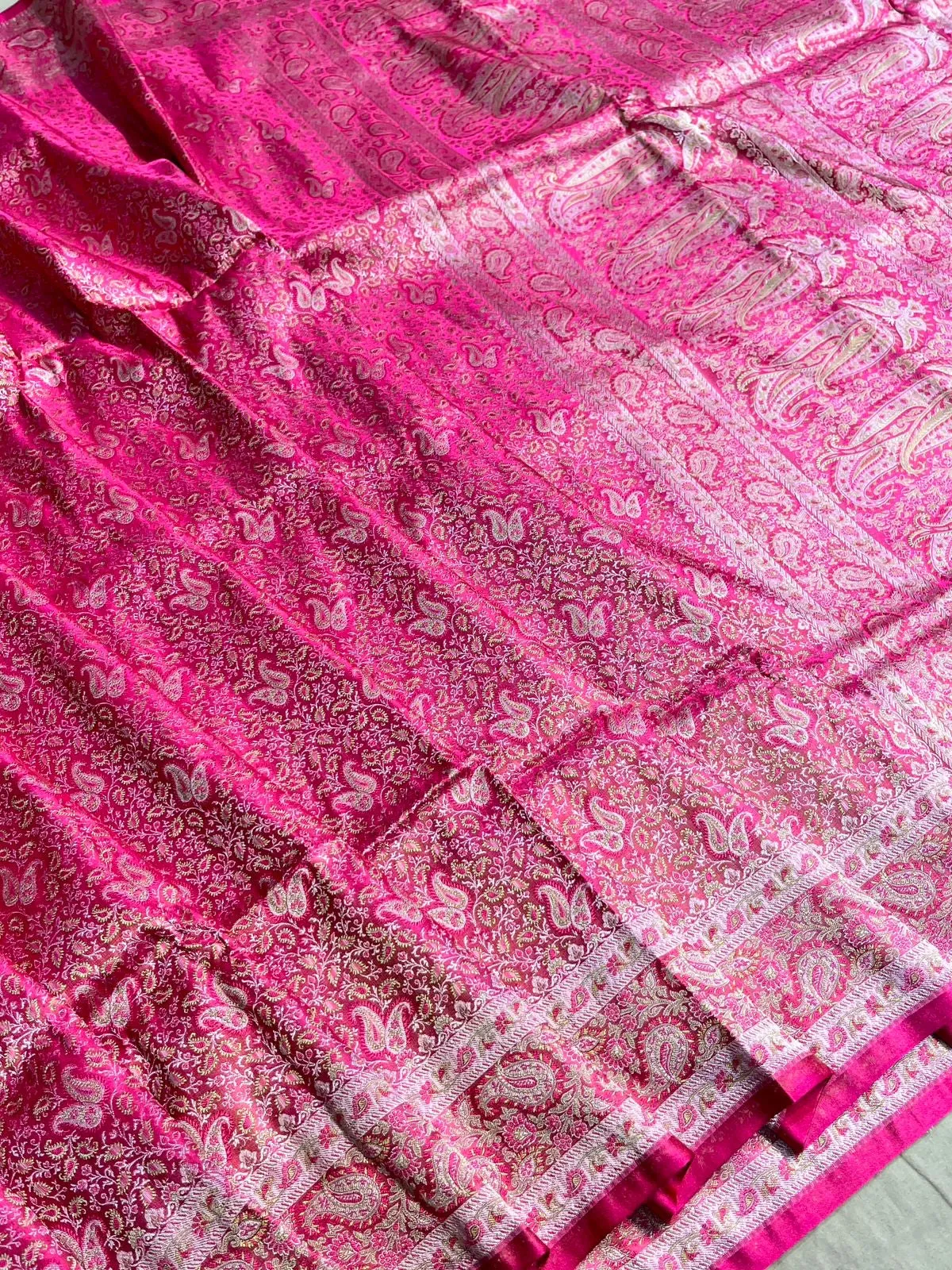 Gold Zari Banarasi Silk Saree with heavy pallu