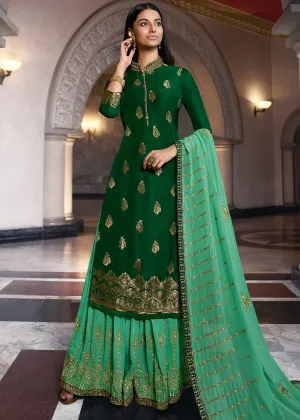 Green Designer Sharara Suit