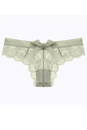 Green Lace Cheeky Cut Panty with Bow
