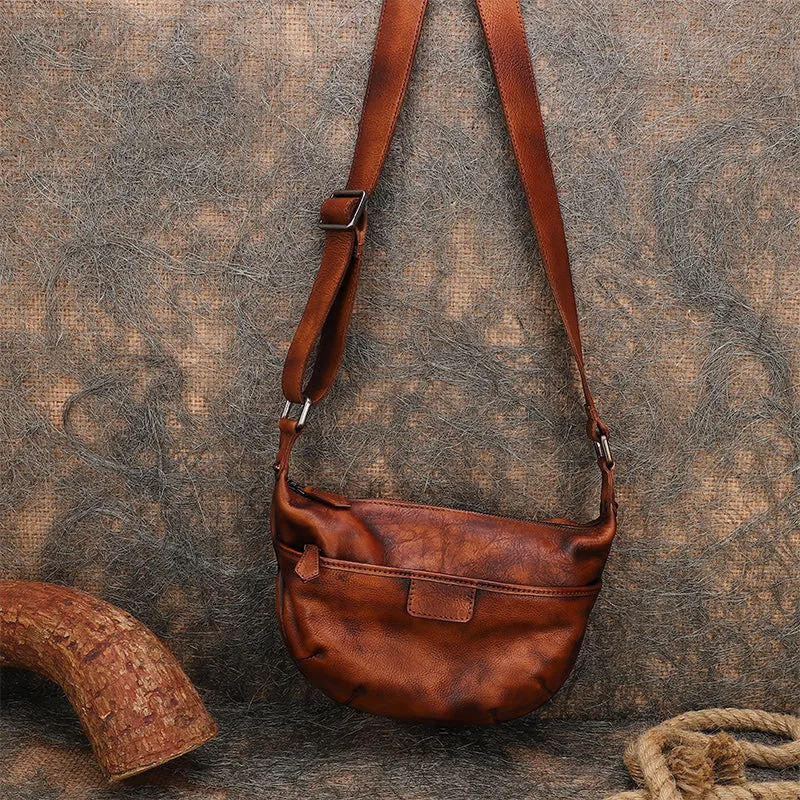Green Leather Womens Saddle Shoulder Bags Saddle Vintage Crossbody Purse for Women
