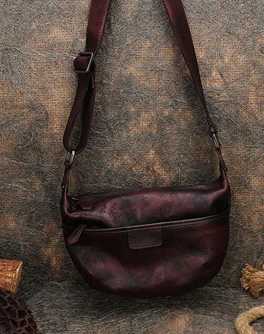 Green Leather Womens Saddle Shoulder Bags Saddle Vintage Crossbody Purse for Women