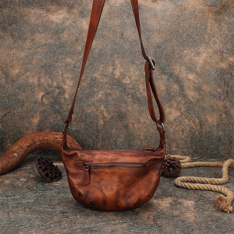 Green Leather Womens Saddle Shoulder Bags Saddle Vintage Crossbody Purse for Women