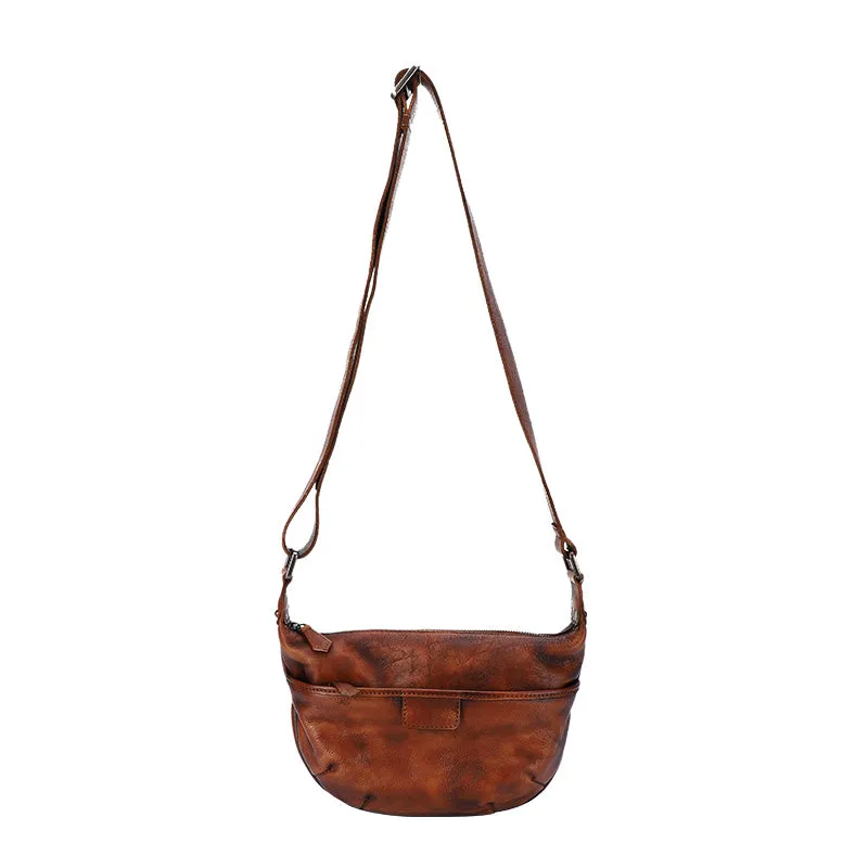 Green Leather Womens Saddle Shoulder Bags Saddle Vintage Crossbody Purse for Women