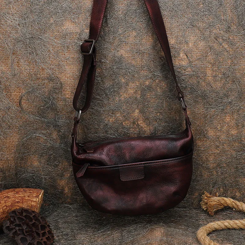 Green Leather Womens Saddle Shoulder Bags Saddle Vintage Crossbody Purse for Women