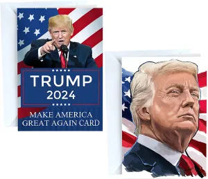 GTOTd Trump 2024 Cards Letter (2 pack,Includes Envelope 2pack) Funny Birthday Trump Crads gift Letter patriotic decor Party Supplies trump 2024 merch thank you cards