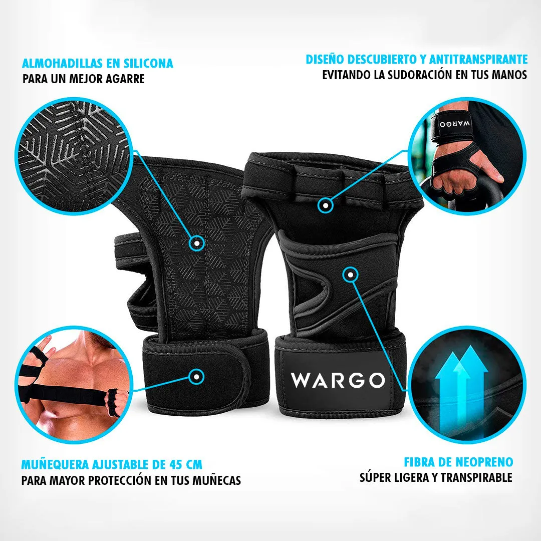 GUANTES PARA GYM DE LEVANTAMIENTO - NEGRO