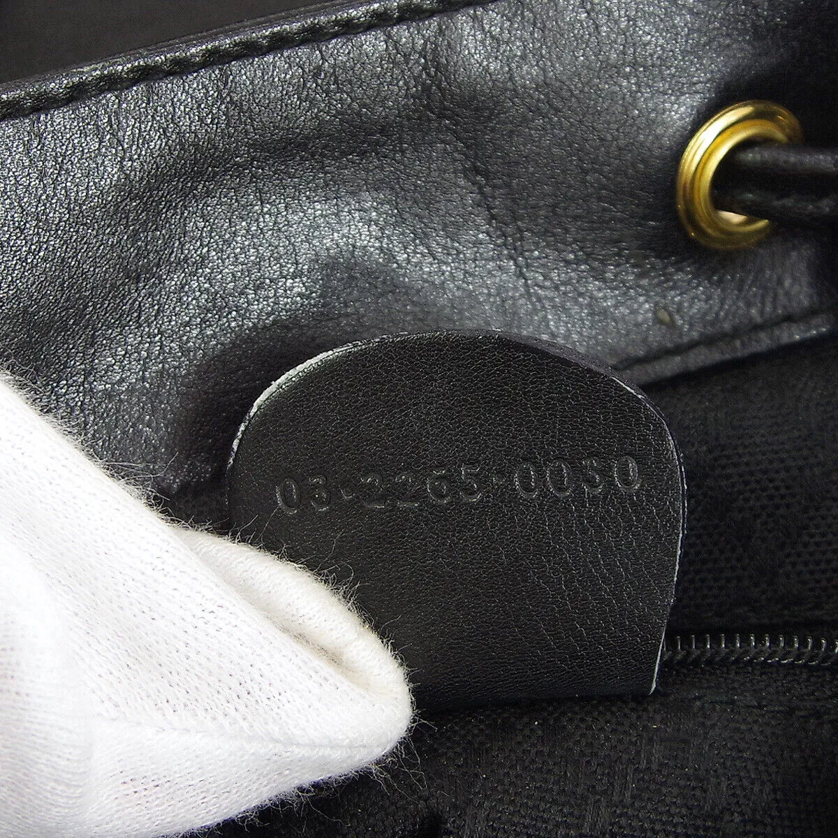 GUCCI Bamboo Line Backpack Hand Bag Purse Black Leather Italy  00332